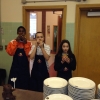 Our great student helpers testing the new blueberry cakes